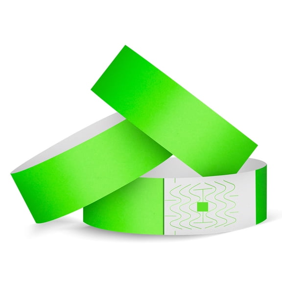 CCOCC 600 Neon Green Wristbands for Events - Tamper-Proof Design & Fluorescent Color Prevent Reuse Premium-Grade Bracelets for Hospital & Medical Id, Party & Vip Identification