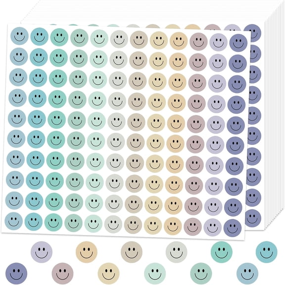 CCOCC 6000Pcs Smile Stickers,Small Face Stickers Colorful Happy Face Stickers Mini Incentive Stickers Reward Stickers Behavior Chart Stickers Small Stickers for Students Teachers Supplies