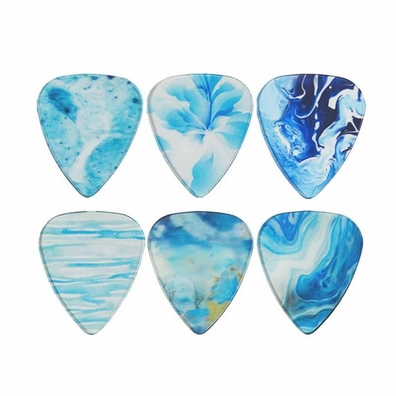 CCOCC 6Pcs Guitar Picks,Vibrant Transparent Colors Guitar Pick,Smooth Comfortable Feel Guitar Tuner,0.81MM,Style8