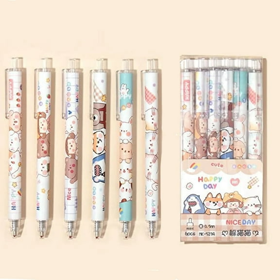 CCOCC 6Pcs Neutral Pen, Cute Korean Minimalist Design, Creative Japanese Style, Ideal for Students!
