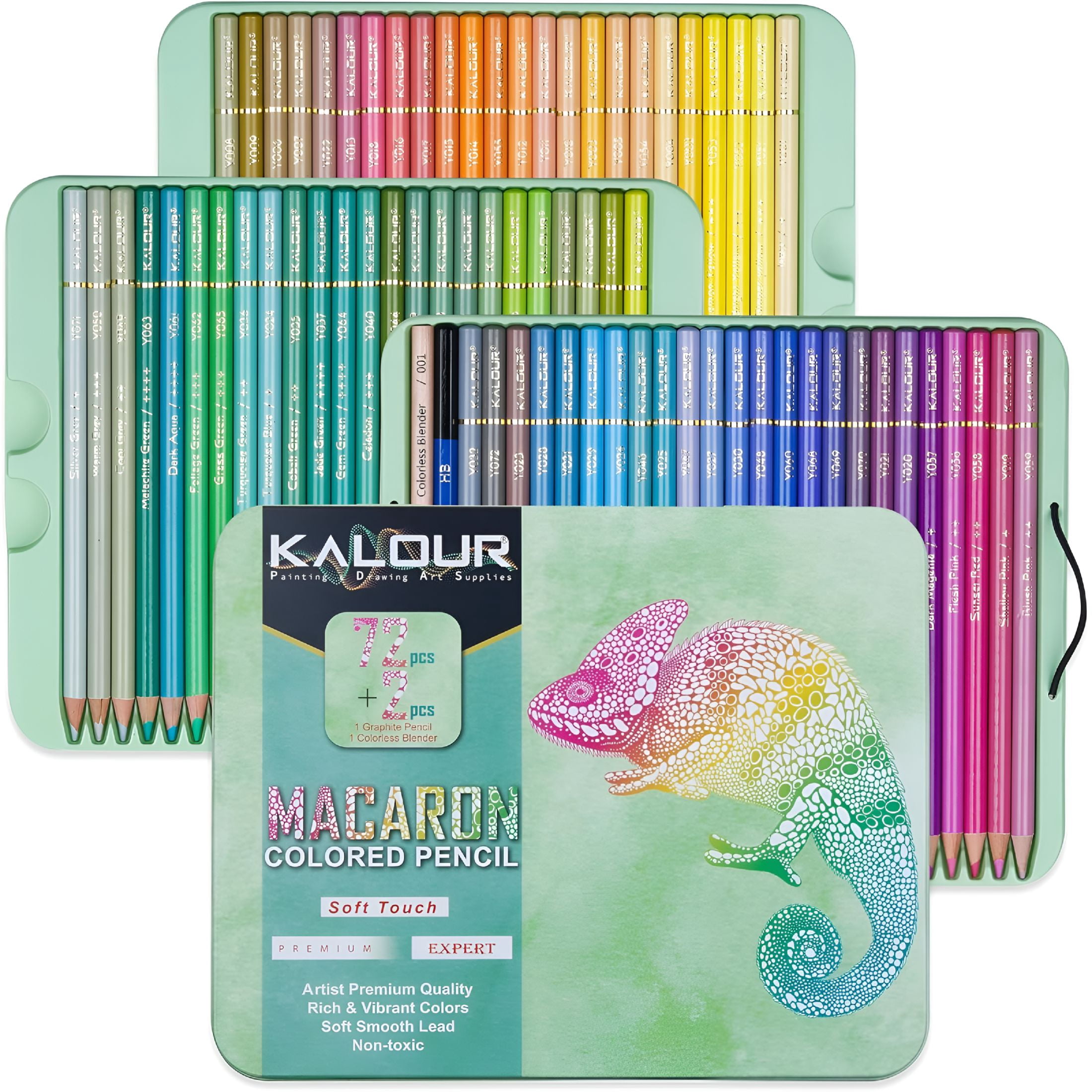 CCOCC 72+2 Count Macaron Pastel Colored Pencils for Adult Coloring Books,Artists Soft Core,Ideal for Drawing Blending Shading,Coloring Pencils Set Gift for Adults Beginners