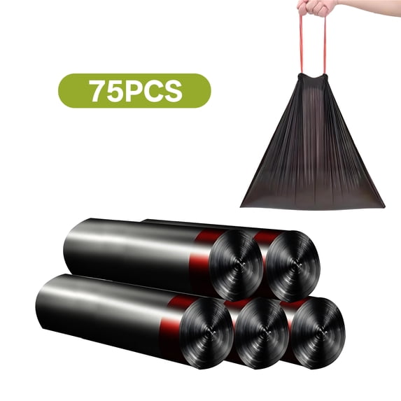 CCOCC 75Pcs Small Garbage Bags,4Gallonmultipurpose Use Black Trash Bags,Outdoor Picnic Bags Heavy Duty Trash Bags,style8