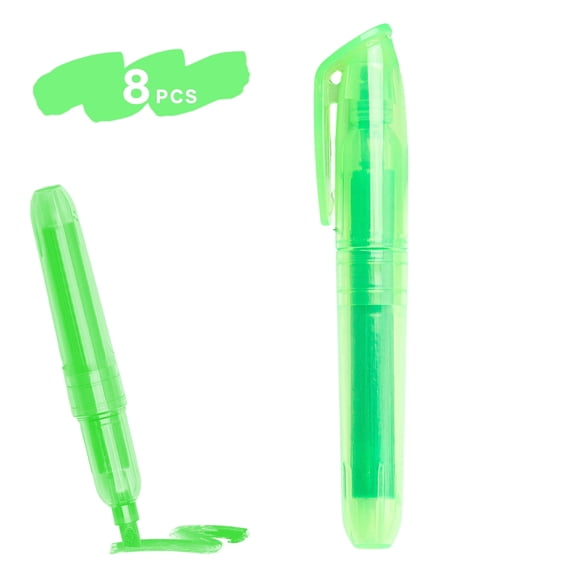 CCOCC 8-Count Green Highlighters - Obvious Mark, Content Focus, Pastel