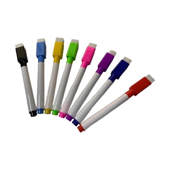 CCOCC 8 Pcs Erasable Markers Set, Vibrant Dry Wipe Pens for Whiteboards & Chalkboards, Smooth Drawing & Note-Taking, Reusable