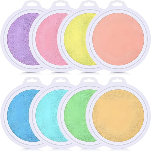 CCOCC 8 Pcs Large Round Craft Ink Pads, Washable Rainbow Fingerprint