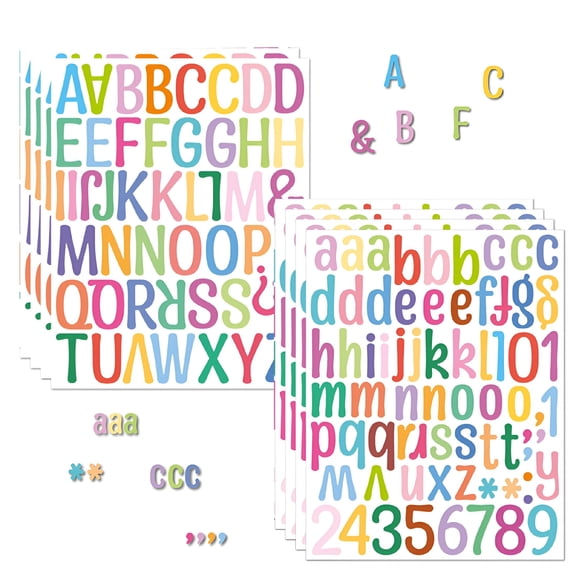 CCOCC 8 Sheets Self Adhesive Letters, 2 Inch Alphabet Stickers Uppercase & Lowercase, Vinyl Decals for Wall Crafts, Mailboxes, Posters, Doors, Trucks