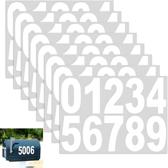 CCOCC 80 PCS Reflective Mailbox Numbers for Outside, 3 Inch Self Adhesive Waterproof Vinyl Number Stickers for Signs, Door, Garbage Bins, House Address