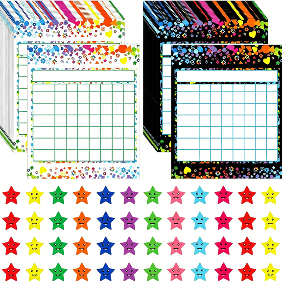 CCOCC 80 Pack Reward Chart for Kids, Incentive Chart Behavior Chart for Kids at Home, 2 Designs with 2160 Star Sticker, Kids Chore Chart, Sticker Chart for Kids Behavior