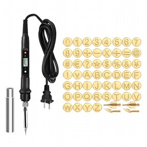 CCOCC 80W Hot Stamp Tool & Wood Burning Pen, Adjustable Temperature Engraver Kit with Letters & Numbers for DIY Crafts