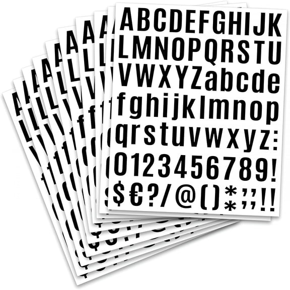 CCOCC 810 Pieces 10 Sheets Vinyl Letter Stickers,Self-Adhesive Decals for Mailbox,Signs,Window,Door,Cars,Trucks,Home,Business,Address Number,Lockers(1 Inch,Black Set)