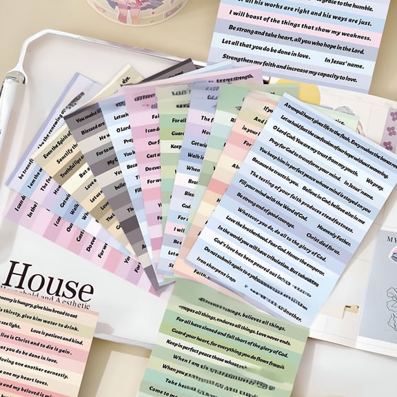 CCOCC 8Pcs Bible Verse Sticker Scripture Inspirational Label Self-Adhesive Religious Faith Tags for Envelope Sealing Scrapbooks Bottles Seals Present Decor