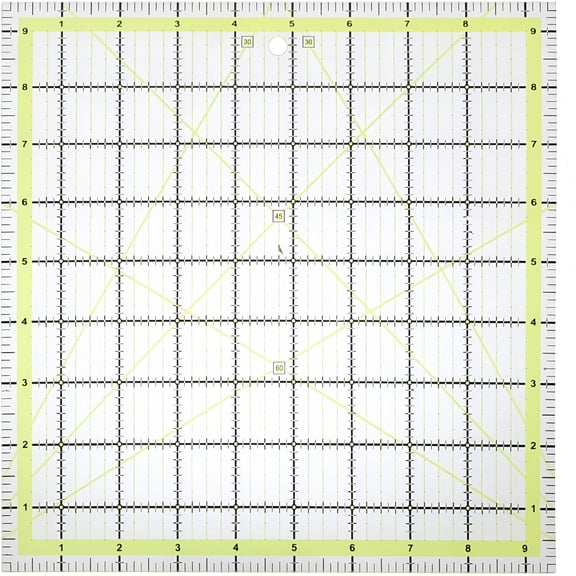 GJX 9.5x9.5Inch Quilting Ruler Square Non-Slip for Sewing & Fabric Cutting