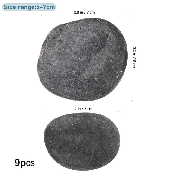 CCOCC 9 Flat Rocks, Great for Diy Crafts, Garden Decoration, and Kids' Art Projects, Handpicked Stones, 2-3 Inches