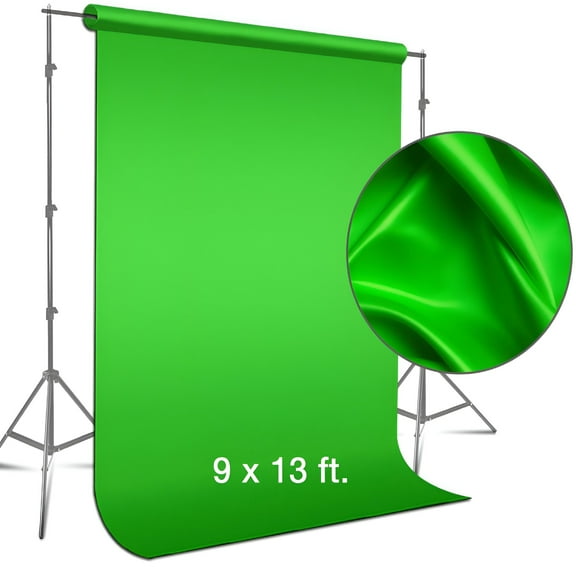 CCOCC 9 ft. x 13 ft. Green Fabricated Chromakey Backdrop Background Screen for Photo / Video Studio