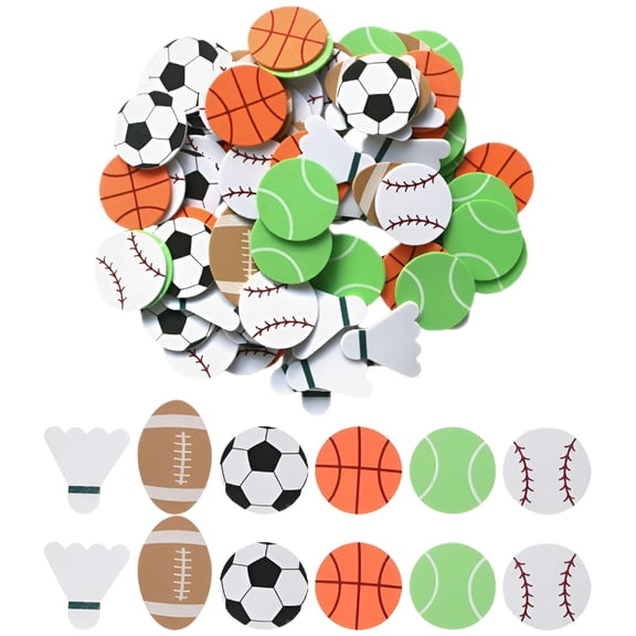 CCOCC 90Pcs Sports Ball Sticker Birthday Sports Ball Decals Sports Party Favors (Mixed Style)