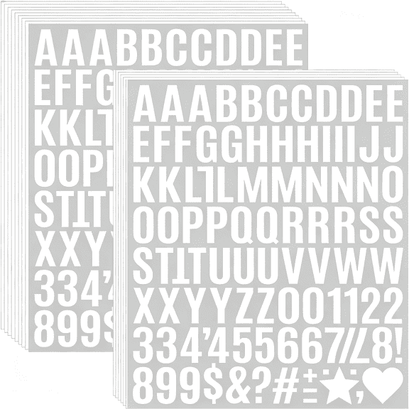 CCOCC 980 Pcs 1 Inch Vinyl Waterproof Letter Stickers,10 Sheets Self-Adhesive Alphabet Number Stickers for Mailbox,Signs,Window,Door,Address Number (White,1 Inch)