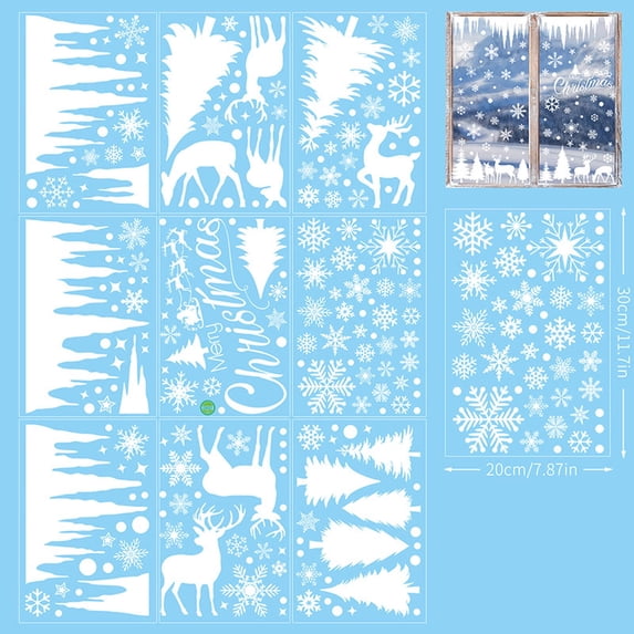 CCOCC 9Pcs Wall Paper,Festive Design Wall Decals,No Mess Reusable Stickers Wall Stickers Decor,Style2,20*30cm