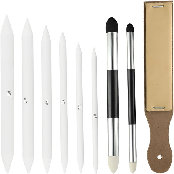 CCOCC 9pcs Tortillons Blending Stumps for Drawing, Washable & Reusable Blending Stick blending tools for drawing, Pencil Blender