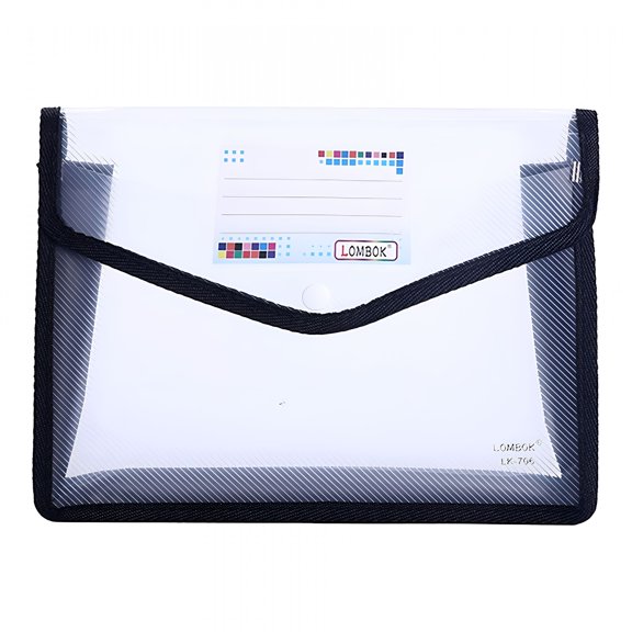 CCOCC A4 File Folder,Snap Button Expandable File Folder-800 Page Capacity Document Organizer with Label Slot for Office/Home Storage,Snap Button Folder,Black