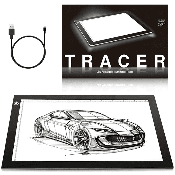 CCOCC A4 Led Light Box 9X12 Inch Light Pad Only 5Mm Ultra-Thin Usb Power Light Table for Tracing, Tattoo Transferring, Drawing, Streaming, Sketching, Animation, Stenciling, Diamond Art Painting