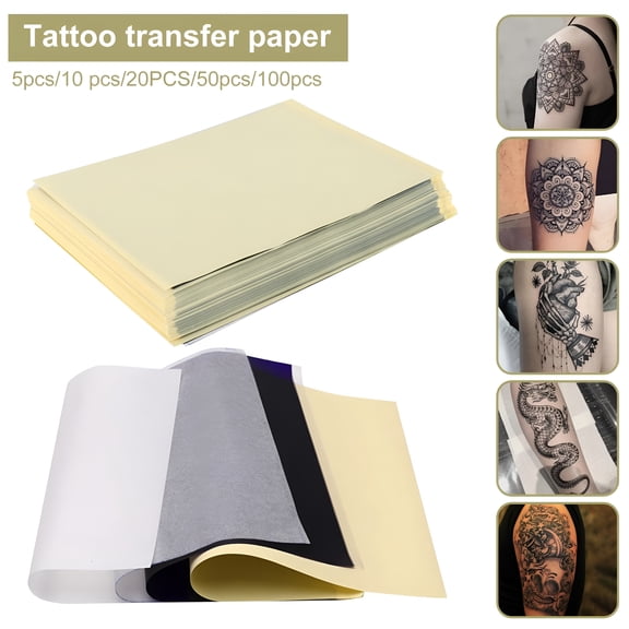 CCOCC A4 Tattoo Transfer Paper, 4-Layer Thermal Stencil Copy Paper for Body Art, Reusable Professional Tattooing Tool, 11.8x7.9 Inch