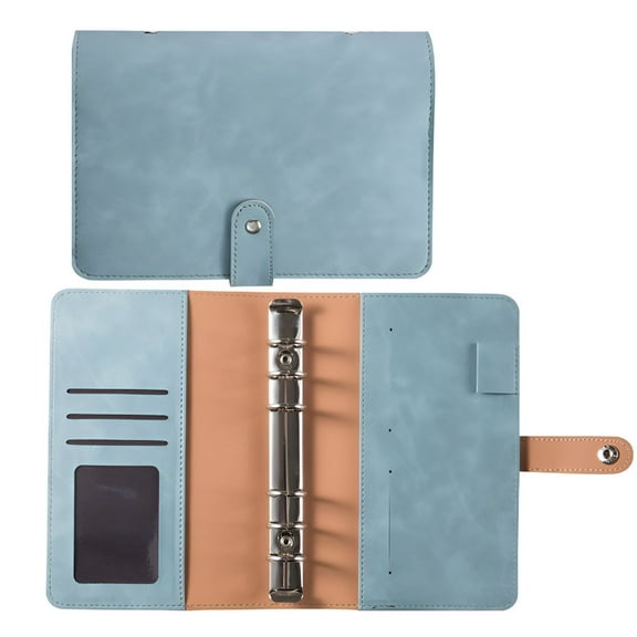 CCOCC A6 Notebook Binder,6 Ring Planner with Stylish Design,Loose Leaf Personal Organizer Binder Cover with Magnetic Buckle Closure,PU Leather Binder for Women with Macaron Colors,7.48"x5.2"