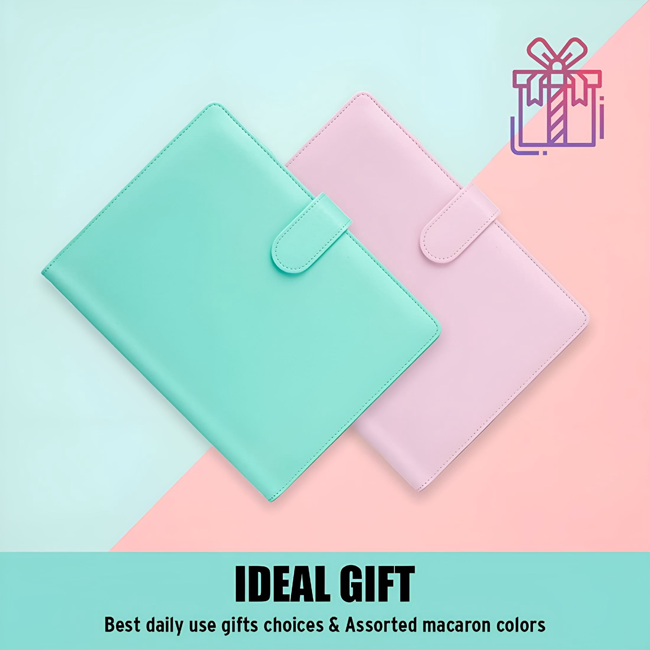 English Notebook Example CCOCC A6 PU Leather Binder Cover with Pen Holder, 6 Ring Personal ...