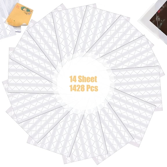CCOCC Acid-Free,Self-Adhesive Photo Corners 1428pcs,Perfect for Scrapbooks and Albums,Corner Stickers,14 in a Pack,Universal Size