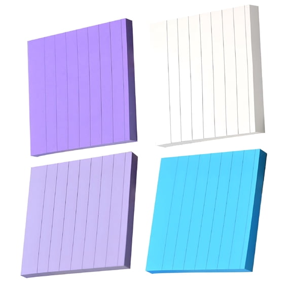 CCOCC Aesthetic Stationary Dark Purple Paper 4Pcs Sticky Memo Pads for Office Use