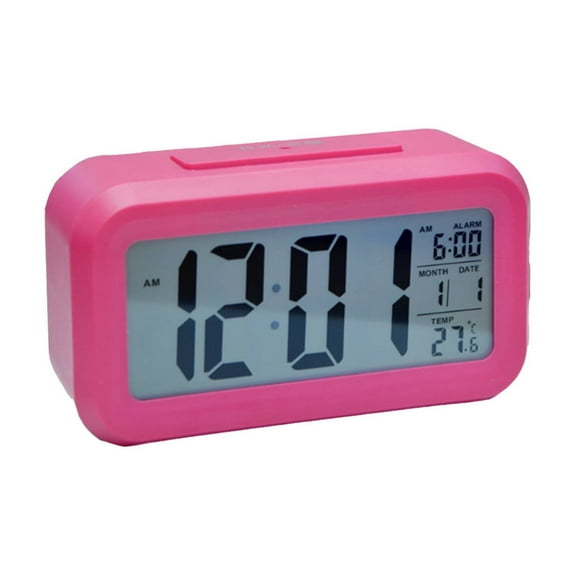 CCOCC Alarm Clock,Clear Temperature Display Digital Clock,Adjustable Ambient Light Bedside Clock with Snooze Function