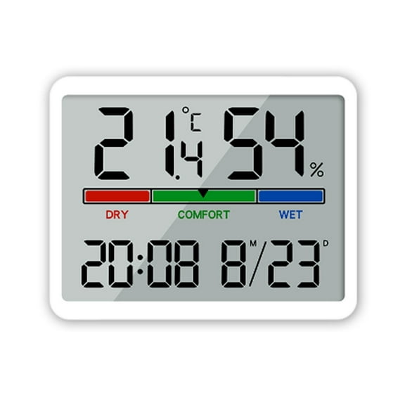 GJX Multi-Functional Digital Alarm Clock - Temperature/Humidity Display, Magnetic Back for Fridge & Wall Mount Bedside Clock