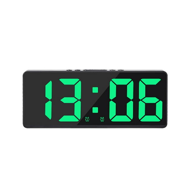 CCOCC Alarm Clock,Voice-Controlled Digital Clock,Sleek Bedside Clock with Dual Power Supply & Adjustable Brightness