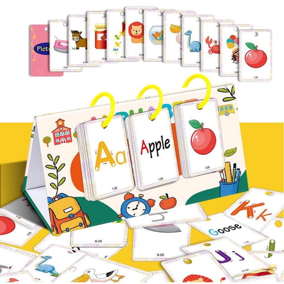 CCOCC Alphabet Flash Cards for Toddlers 2-4 Years-Educational Learning Toys with Picture Words,Abc Letter Recognition Cards Preschool Classroom,Teacher Supplies Homeschool