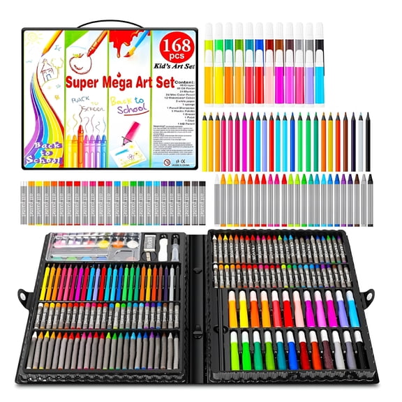 CCOCC Art Drawing Kit 168 Pack Art Set Drawing Sets Coloring Art Kits Arts and Crafts for Kids, Teens, and Adults, Creative Set for Various Ages