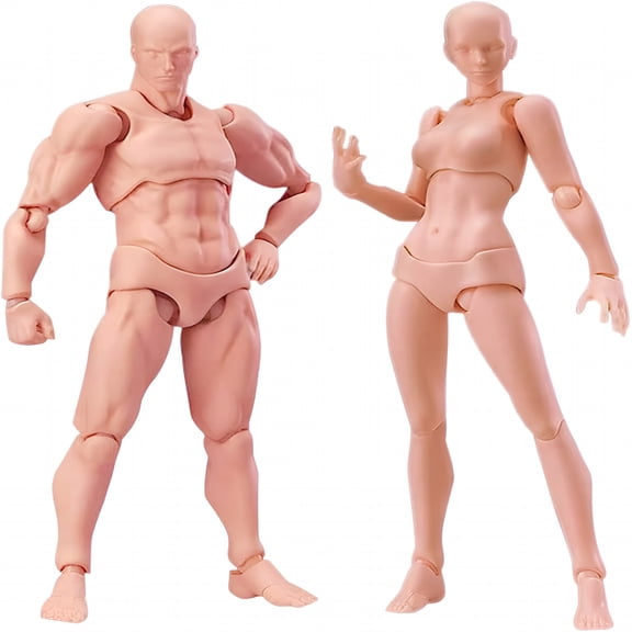 CCOCC Artists Manikin Art Mannequin Figures Supplies Drawing Tools,Small Drawing Figure Model for Sketching,Painting,Artists Male+Female Set