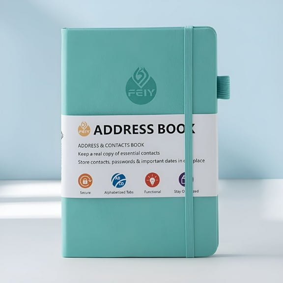 CCOCC B6 Address Book with Alphabetical Tabs PU Leather Hardcover for Organizing Contacts Multifunctional Telephone Website Address Notebook