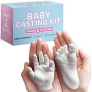CCOCC Baby Footprint and Hand Casting Kit 2 Pack Personalized Baby Gifts for New Mom - Infant Newborn Foot Handprint Keepsake Mom to Be Gift