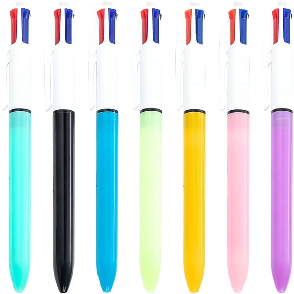 CCOCC Ballpoint Pens,Multicolor Pen,4 Colors Pens,1.0mm Retractable Ballpoint Pen,All-in-One Colored Ballpoint Pens,Fine Point Plastic Body