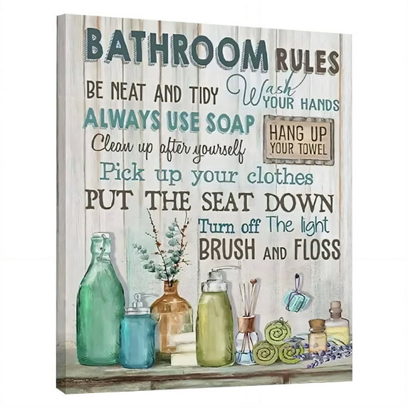 CCOCC Bathroom Art Vintage Style Canvas Prints Tin Art Vintage Decor Farmhouse Decor Style1