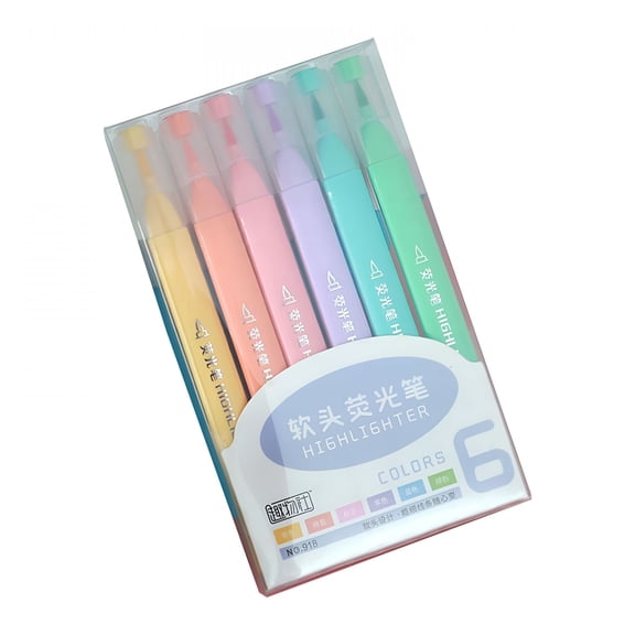 CCOCC 6 Pack Assorted Colors Bible Highlighters with Soft Headed,No Bleed,Quick Dry,Cute Aesthetic Markers for Bible Study Journaling Supplies and Accessories