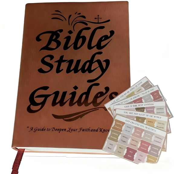 CCOCC Bible Study Guide,Daily Devotional Journal with Scripture Summaries,Bible Study Notebook Reflection Prompts,66-Page Spiritual Notebook Includes 50 Labels (Brown)
