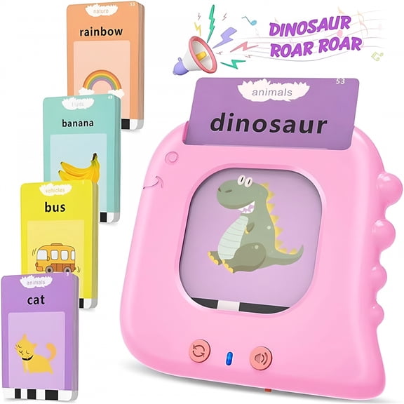 CCOCC Bilingual Electronic Flashcard Reader | Rechargeable Language Learning Device | Interactive Sound Visual Vocabulary Builder | Durable Abs | Includes Colorful Cards | 94X94X23Mm