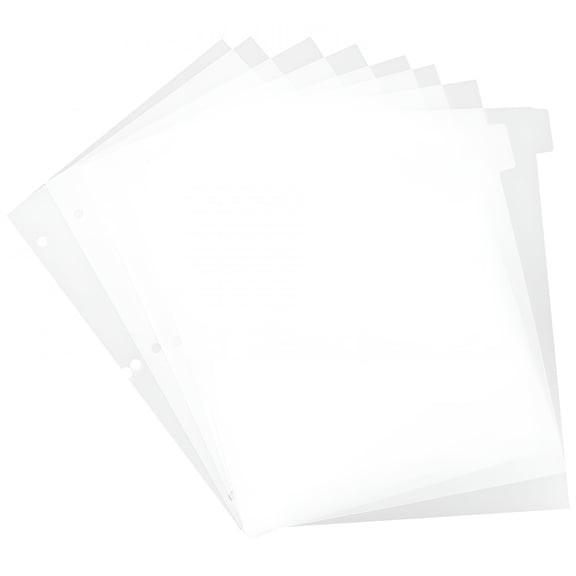 CCOCC Binder Dividers Clear Dividers for 3-Ring Binder for School,Office,Home,Study,Organization - Loose-Leaf Refill Tabs,11.02"X9.06"X0.04"