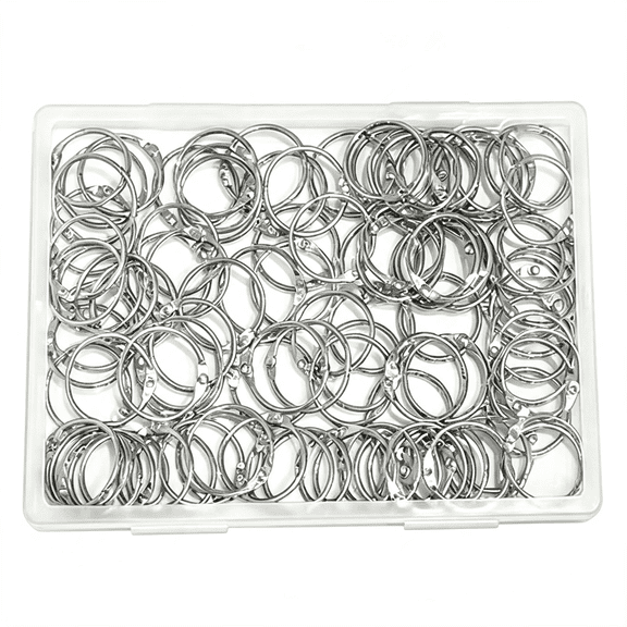 CCOCC Binder Rings 1" 100 Pcs-Sturdy Book Rings-Loose Leaf Binder Ring for Index Cards Flashcards and Paper-Nickel Plated Metal Rings for Office School Supplies-Heavy Duty Silver Paper Rings