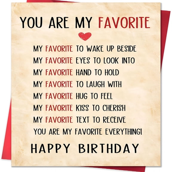 CCOCC Birthday Card for Husband Wife Boyfriend Girlfriend Couple Men Women,Romantic Happy Birthday Cards,Decorations for Him Her