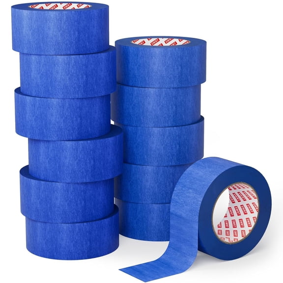 CCOCC Blue Painters Tape 2 Inch Wide-12 Rolls X 55 Yards (660 Total Yards),Clean Removal Masking Tape for Sharp Paint Lines on Walls,Trim&Baseboards,Easy Tear for Diy &