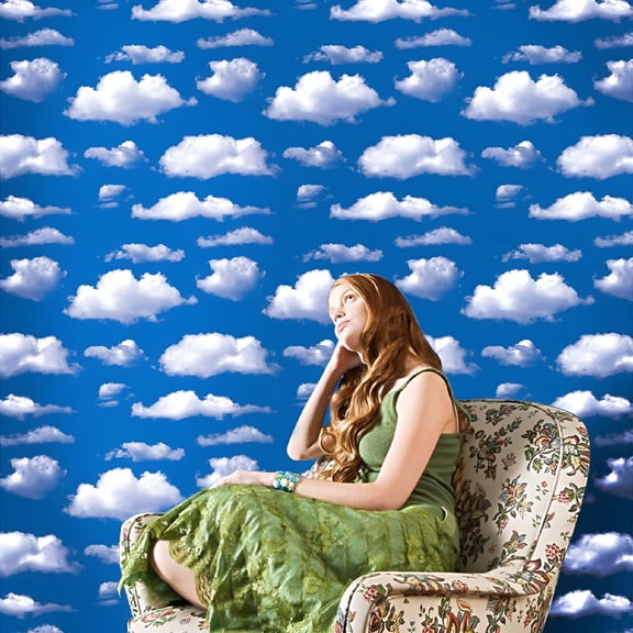 CCOCC Blue Sky Clouds Peel and Stick Wallpaper, Removable Vinyl Contact Paper for Walls, Ceiling, Cabinets, Kitchen Backsplash, 45x100cm