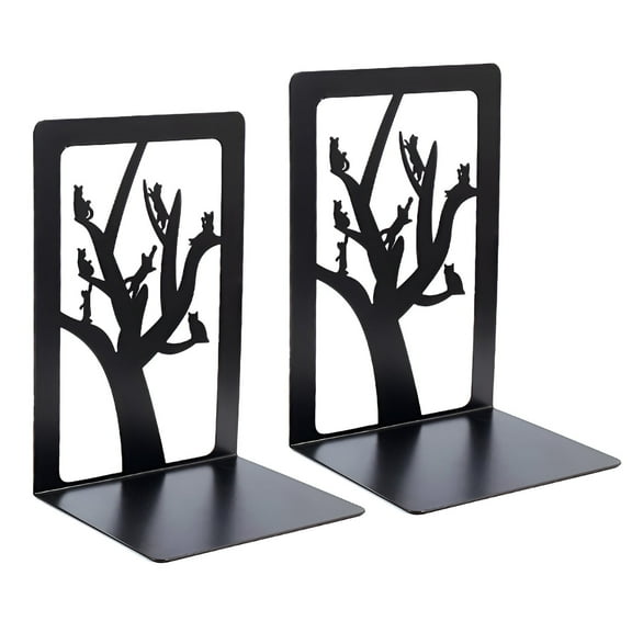 CCOCC Book Ends,Creative Bookends Book Ends for Shelves,Modern Style Book Ends for Heavy Books,Black
