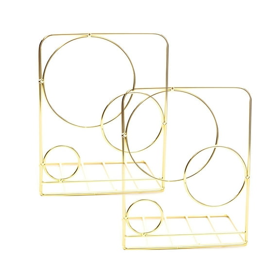 CCOCC Book Ends for Shelves,Metal Bookends for Shelves,Creative L-Shaped Decorative Bookends,Gold