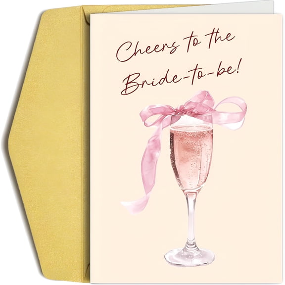 CCOCC Bridal Shower Card for Bride to Be, Funny Engagement Congratulations Card with Envelope, Wedding Wishes for Friends and Family